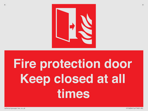 Fire protection door Keep closed at all times
